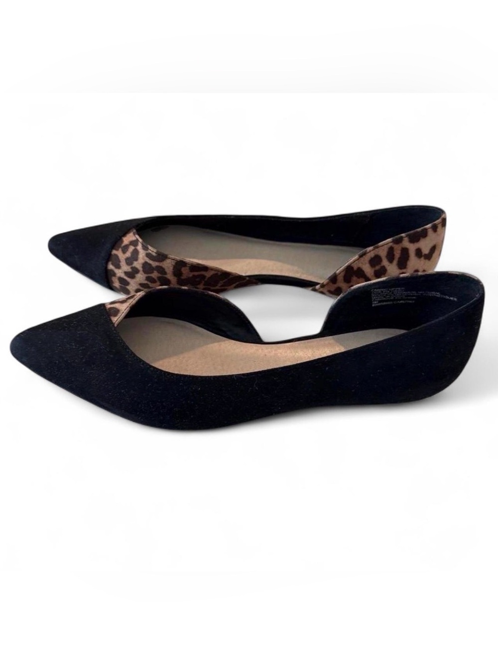 BP. Pointed Toe Black & Brown Leopard Print Flats